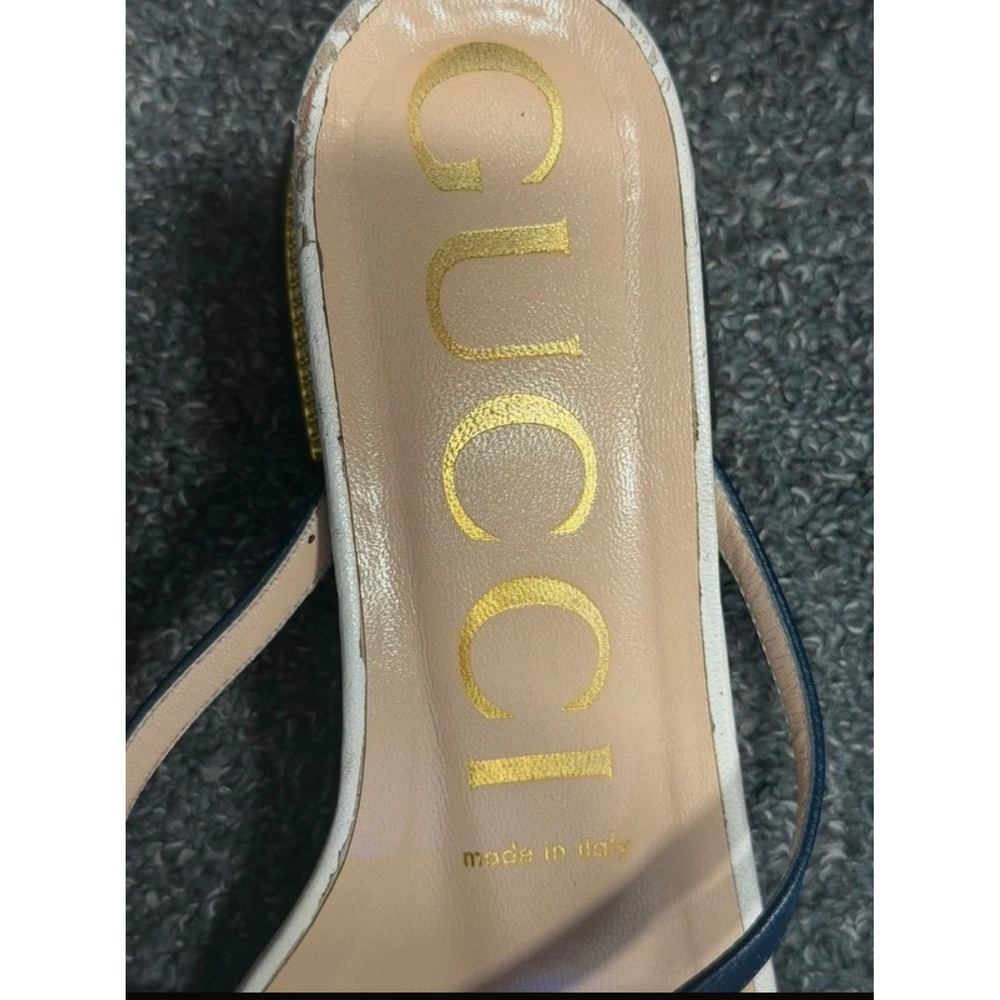 Gucci White Leather Sandals Size 37 - Picture 7 of 7